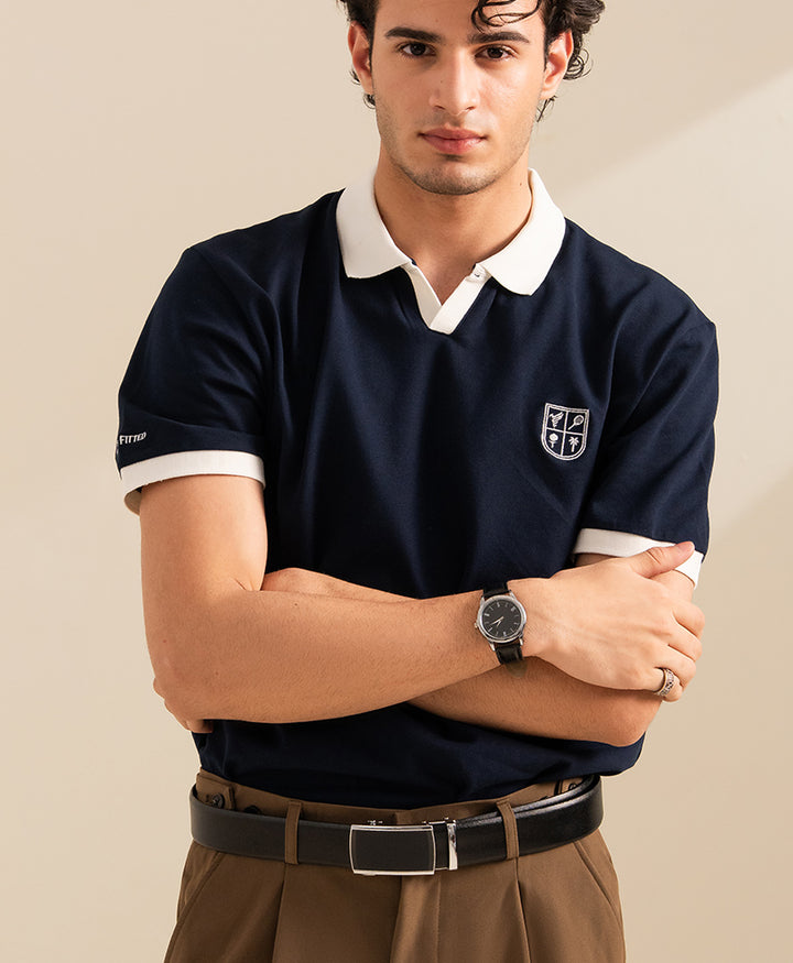 Dk Navy Contrast Resort POLO
