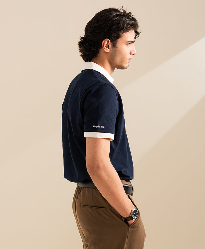 Dk Navy Contrast Resort POLO