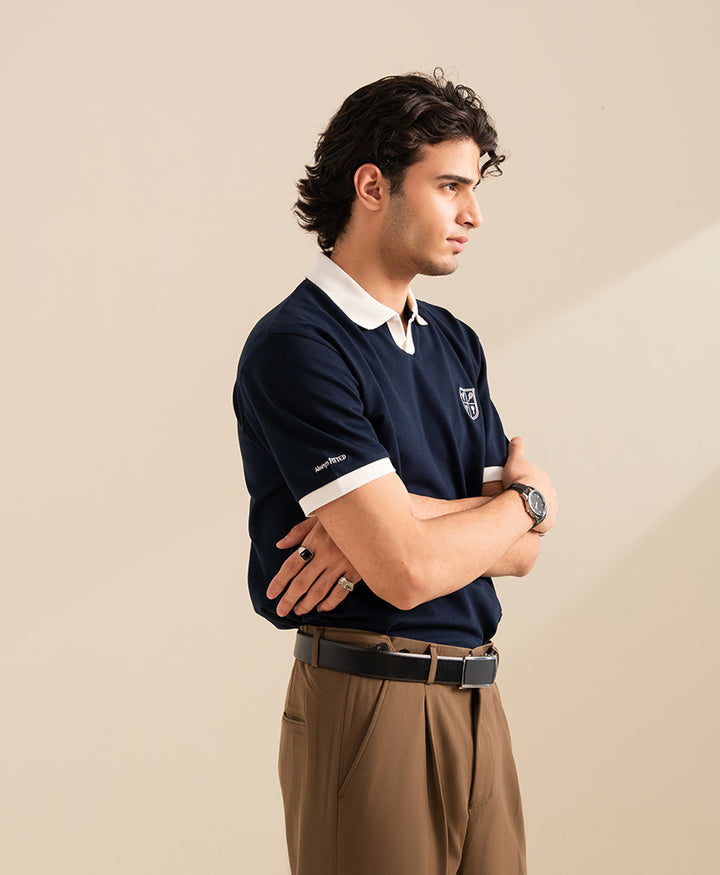 Dk Navy Contrast Resort POLO