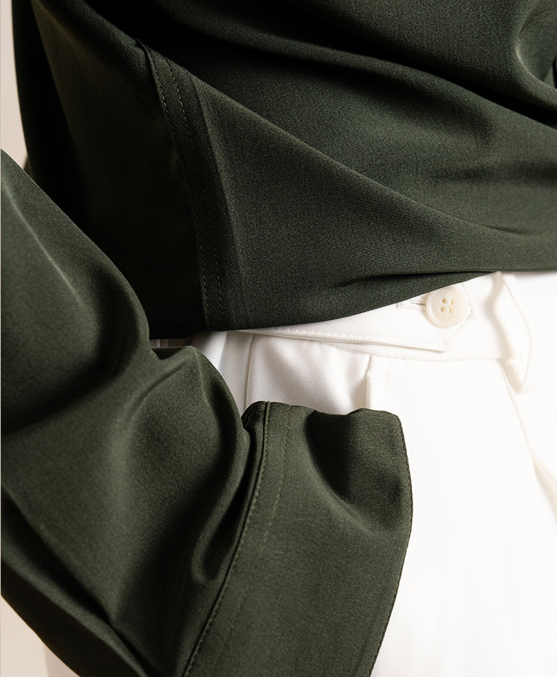 Olive Sleek Fitted Shirt (Women)