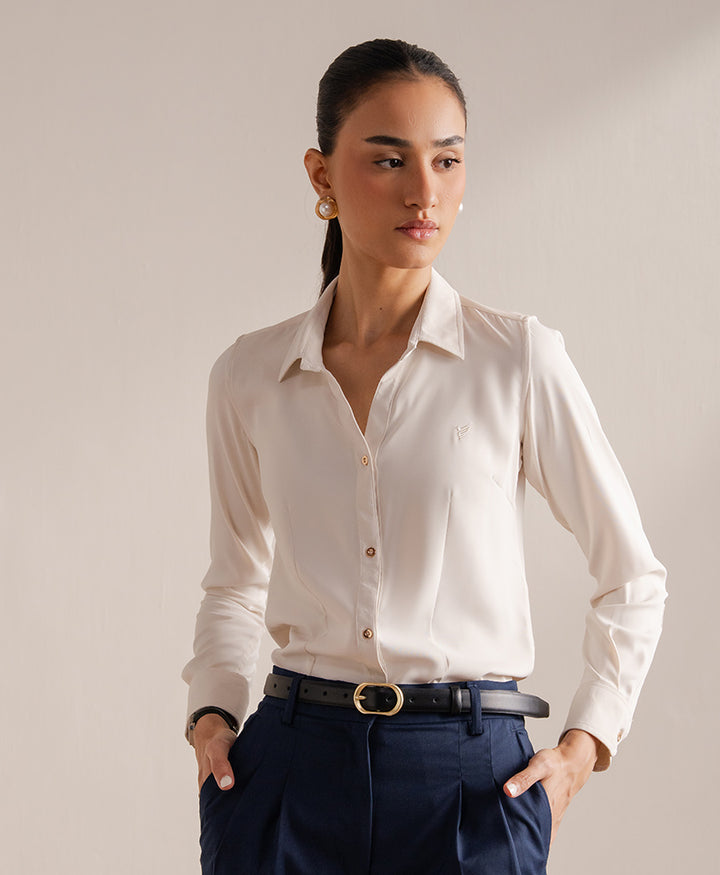 Ivory Sleek Fitted Shirt (Women)