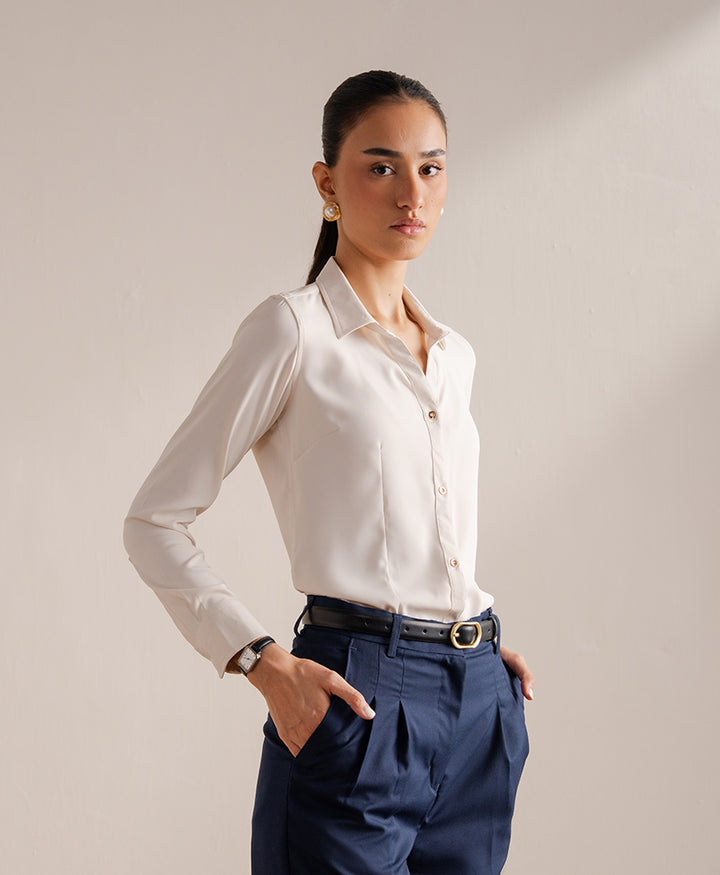 Ivory Sleek Fitted Shirt (Women)