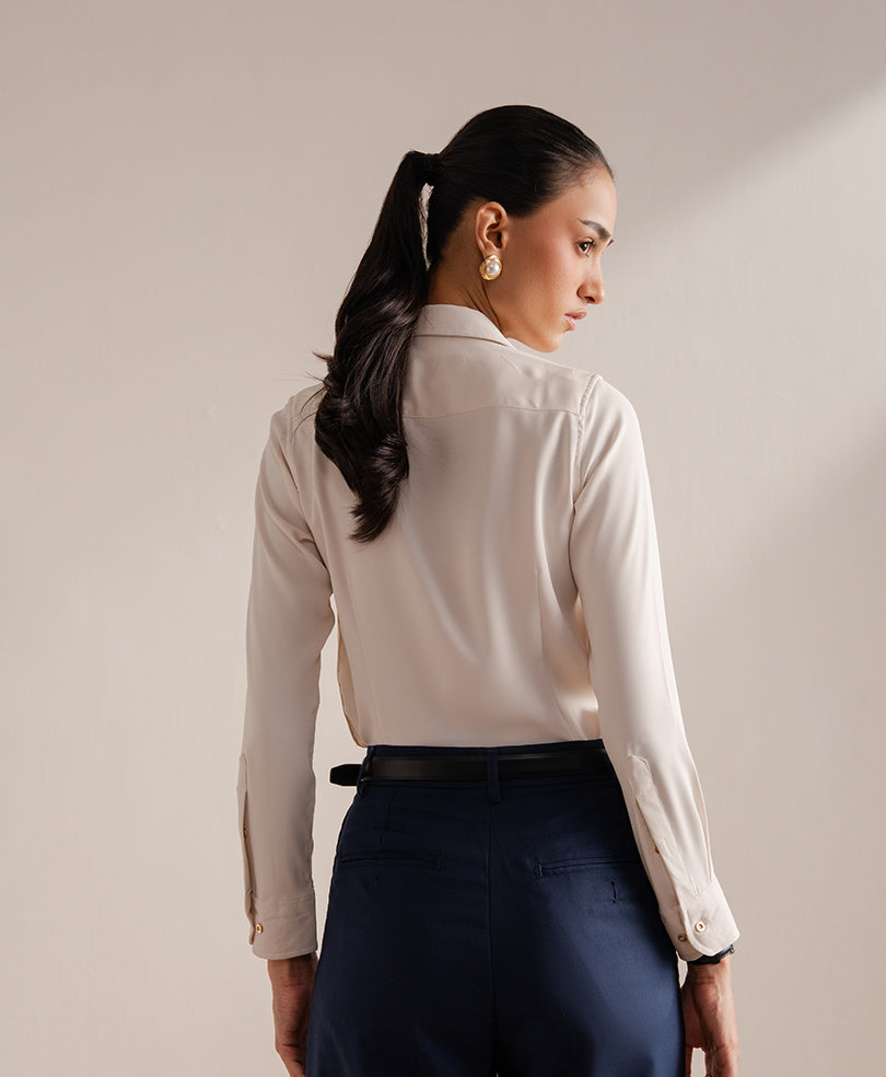 Ivory Sleek Fitted Shirt (Women)