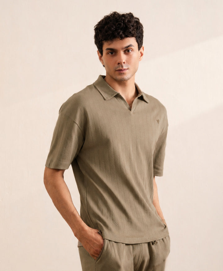 Stone Grey Drop Needle POLO