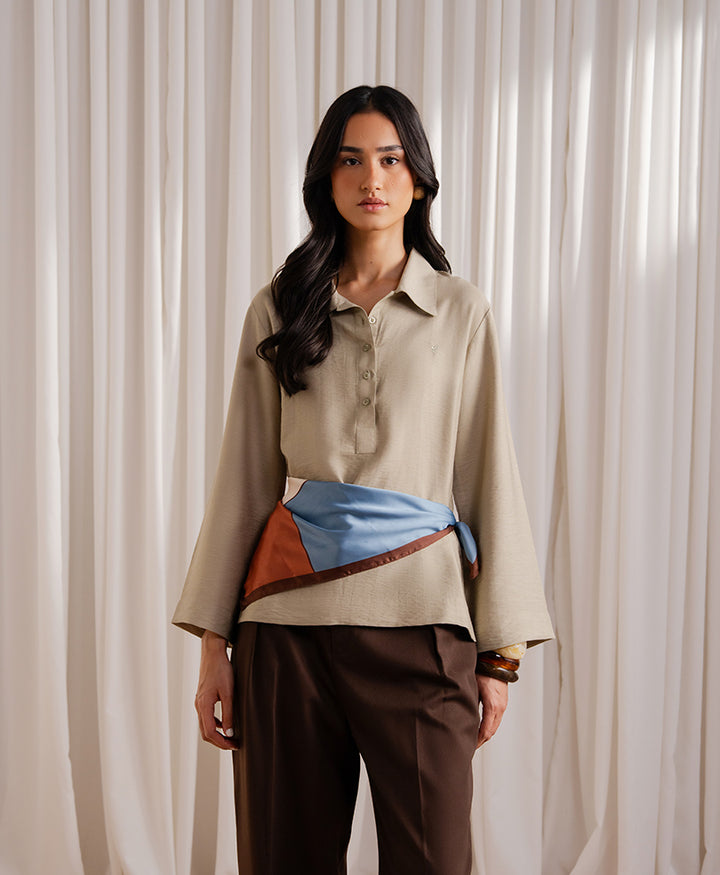 Mint Half Placket Shirt (Women)