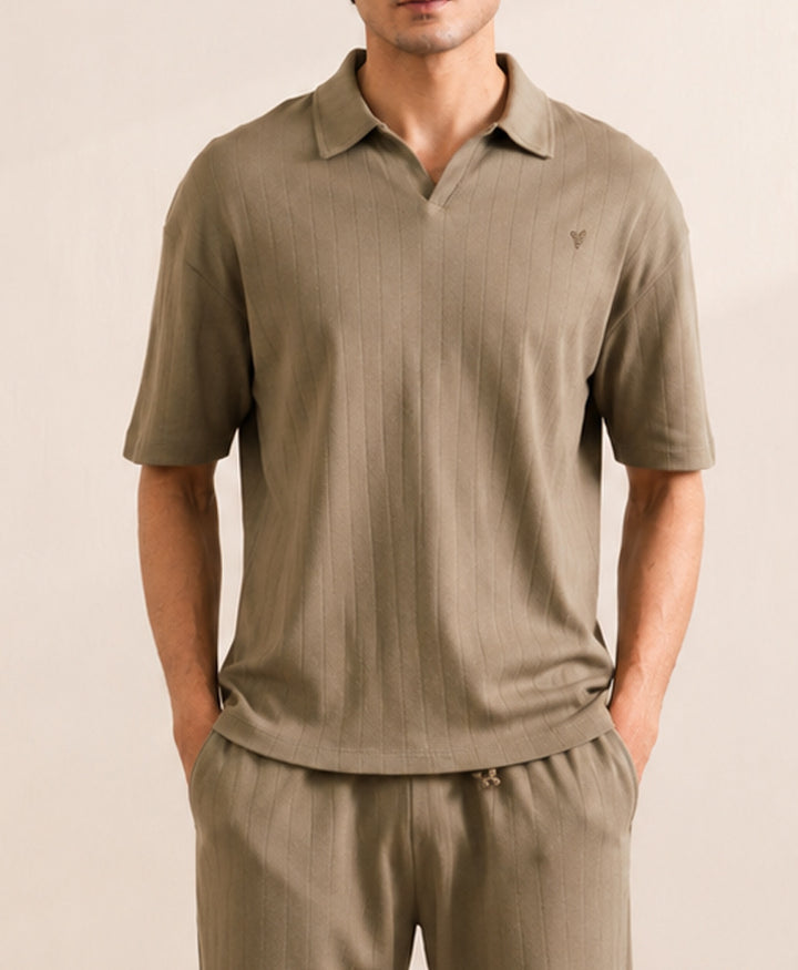 Stone Grey Drop Needle POLO