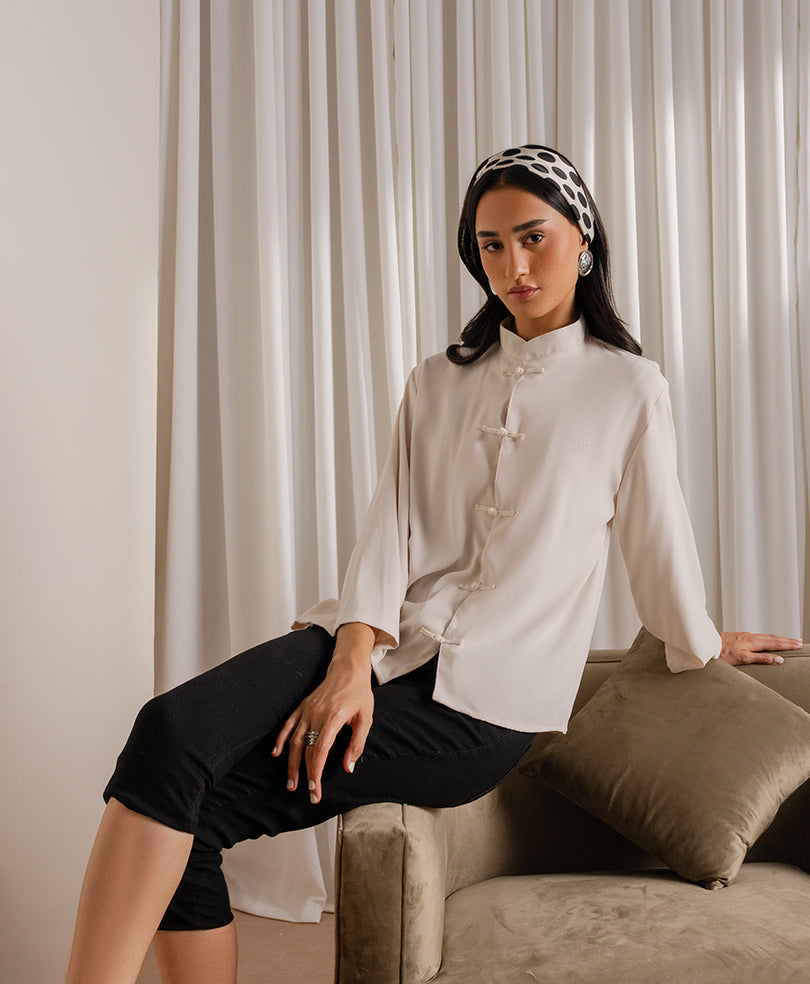 OFF White Mandarin Shirt (Women)