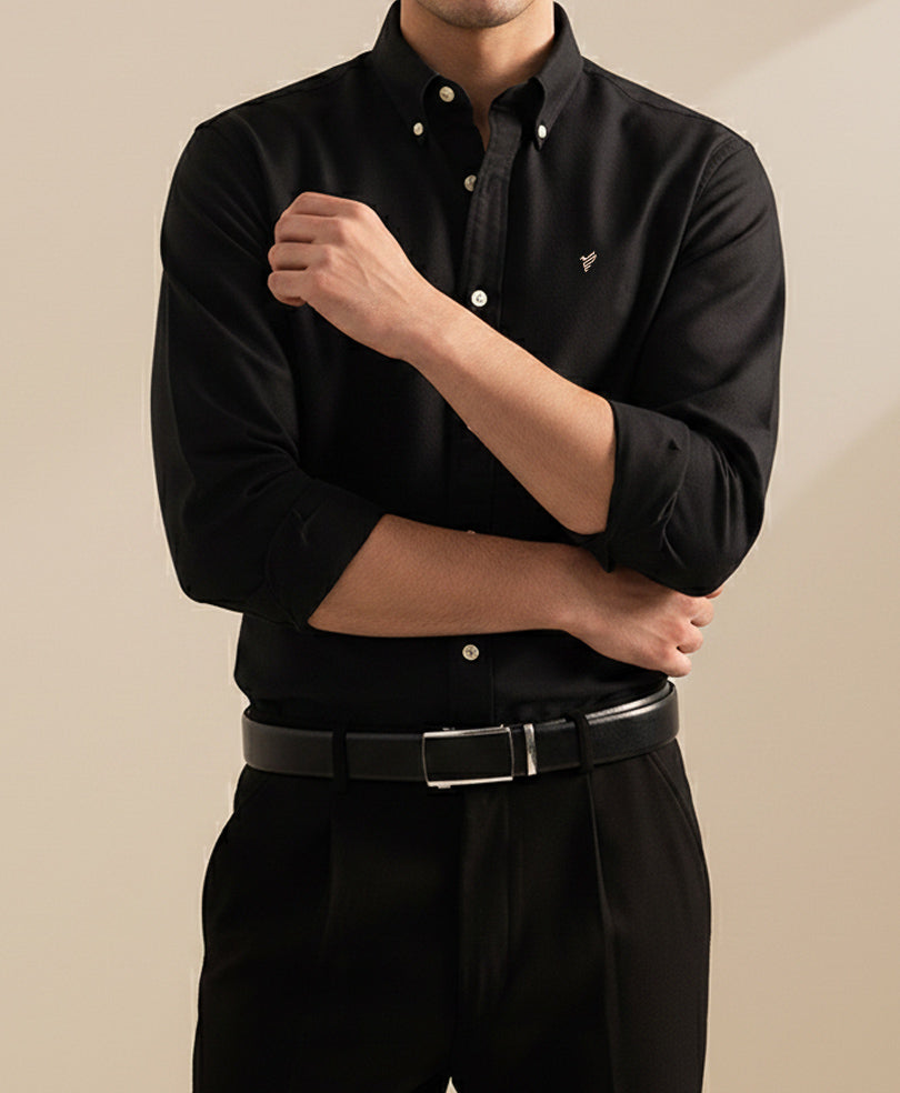 Black Collared Shirt (Slim Fit)