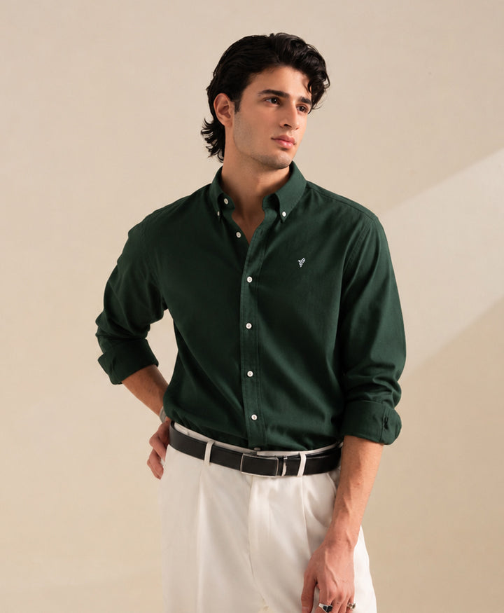 Dk Green Oxford Shirt (Slim / Modern Fit)