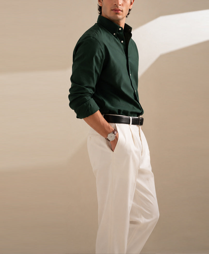 Dk Green Oxford Shirt (Slim / Modern Fit)