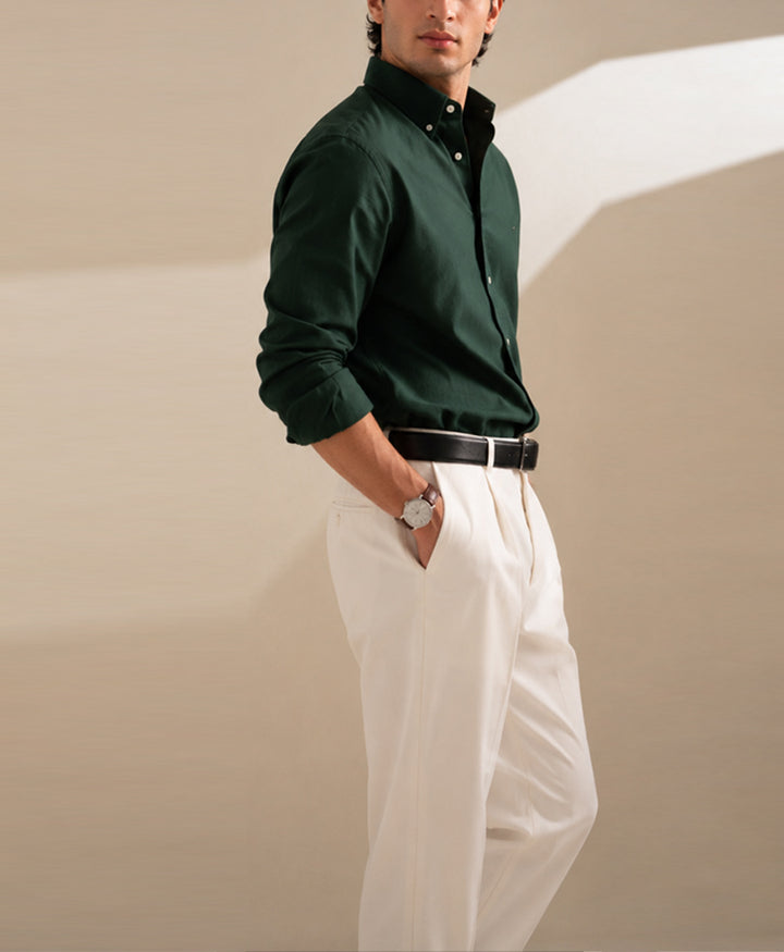 Dk Green Oxford Shirt (Slim / Modern Fit)