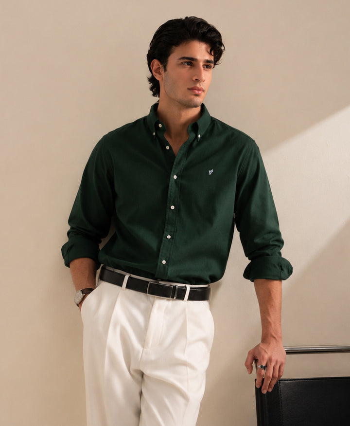 Dk Green Oxford Shirt (Slim / Modern Fit)