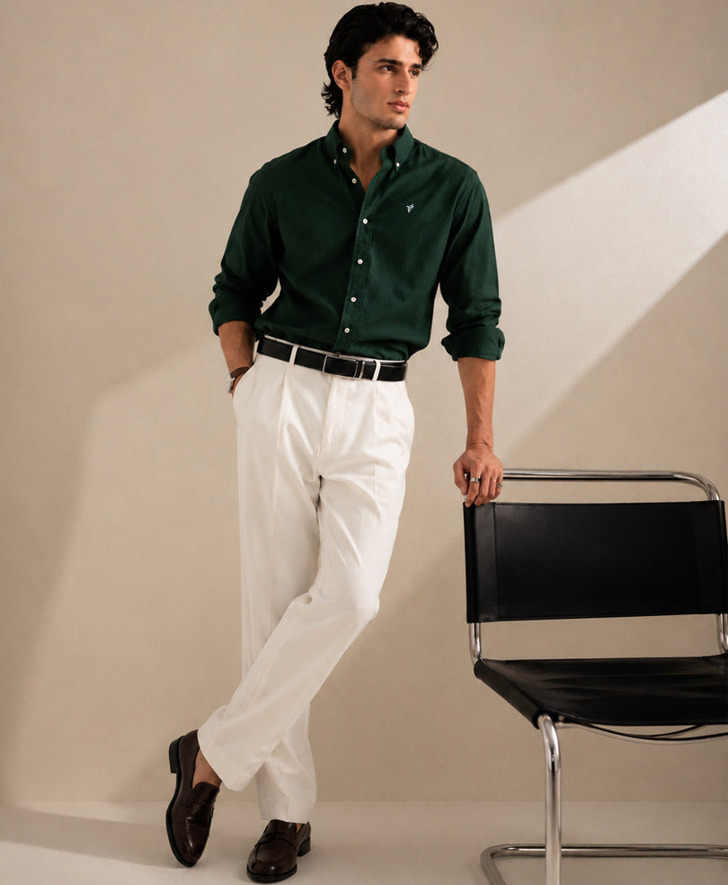 Dk Green Oxford Shirt (Slim / Modern Fit)