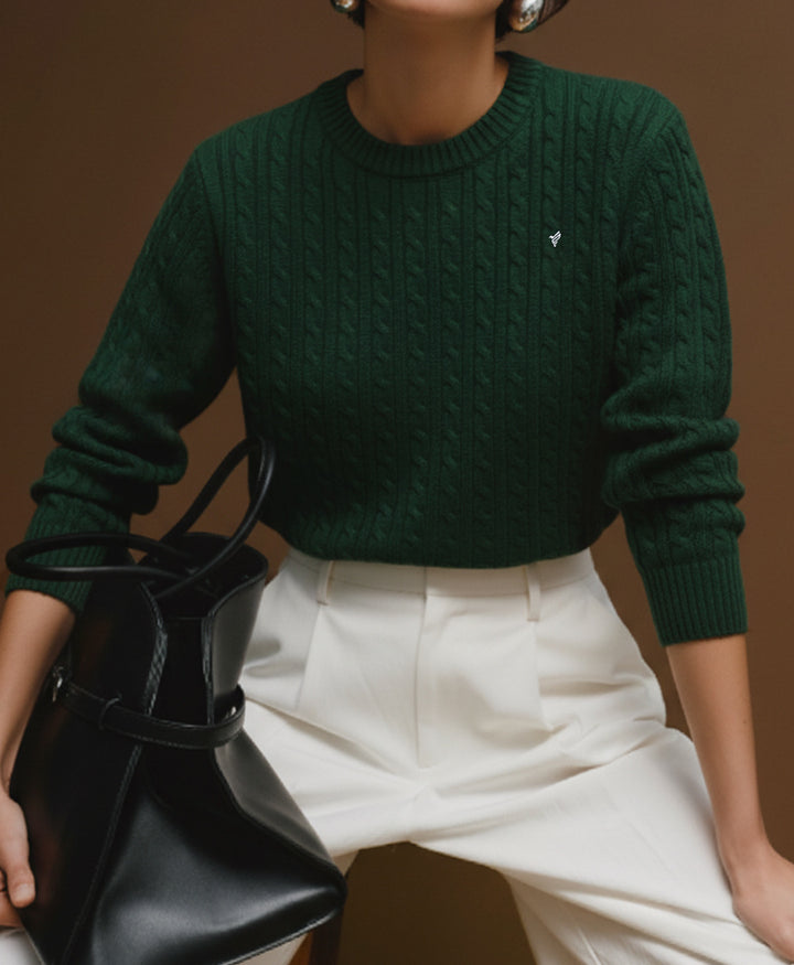 Green Cable Knit Sweater (Women)