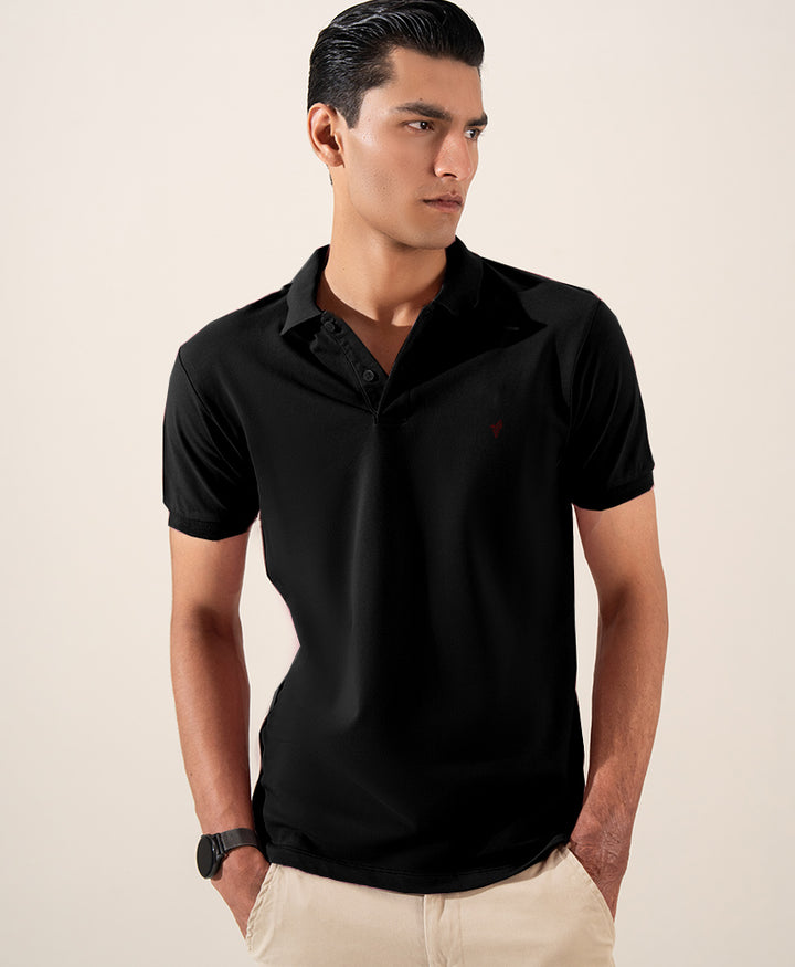 Black Basic Maroon POLO