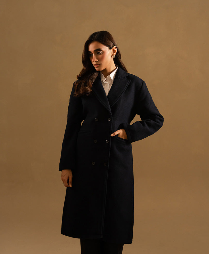 Navy Long Coat (Women)