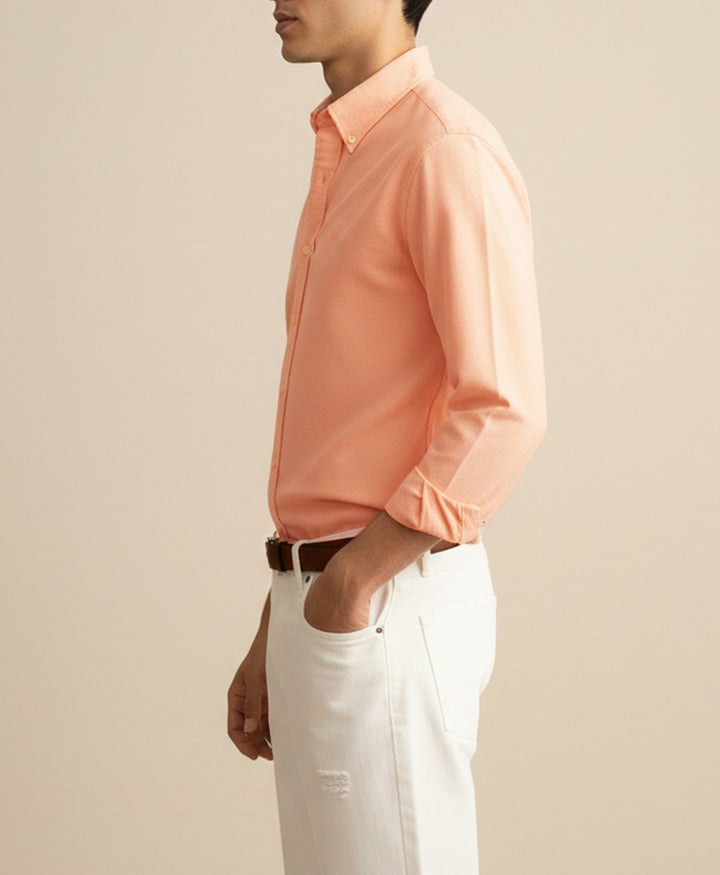 Peach Oxford shirt (Slim / Modern Fit )