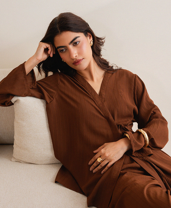 Mocha Line Wrap Shirt (Women)