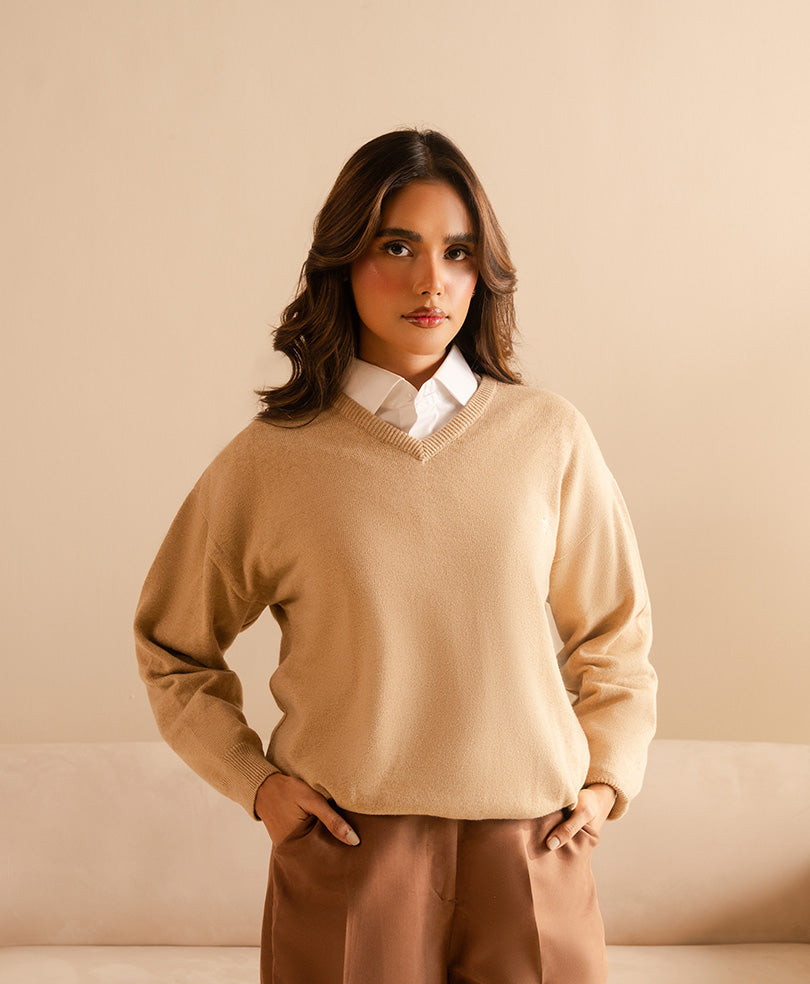 Khaki Oversize Sweater (Women)