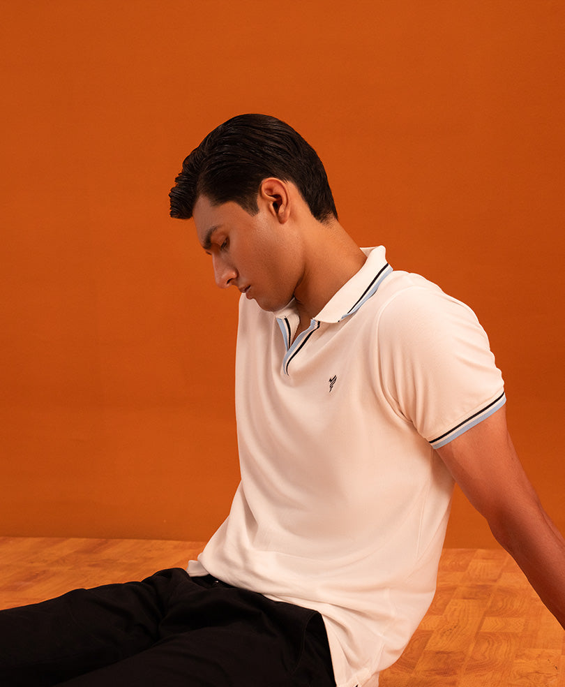 White V Neck POLO