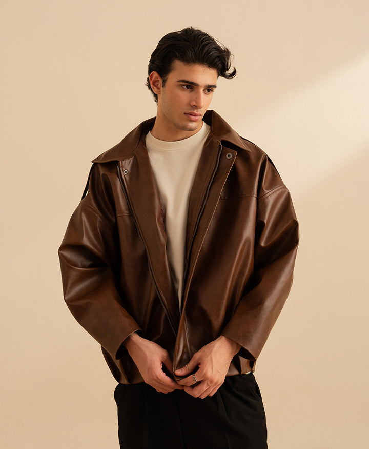 Brown PU Quest Jacket