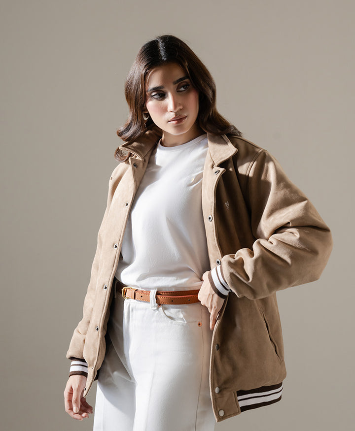 Lt Brown Suede Jacket (Women)