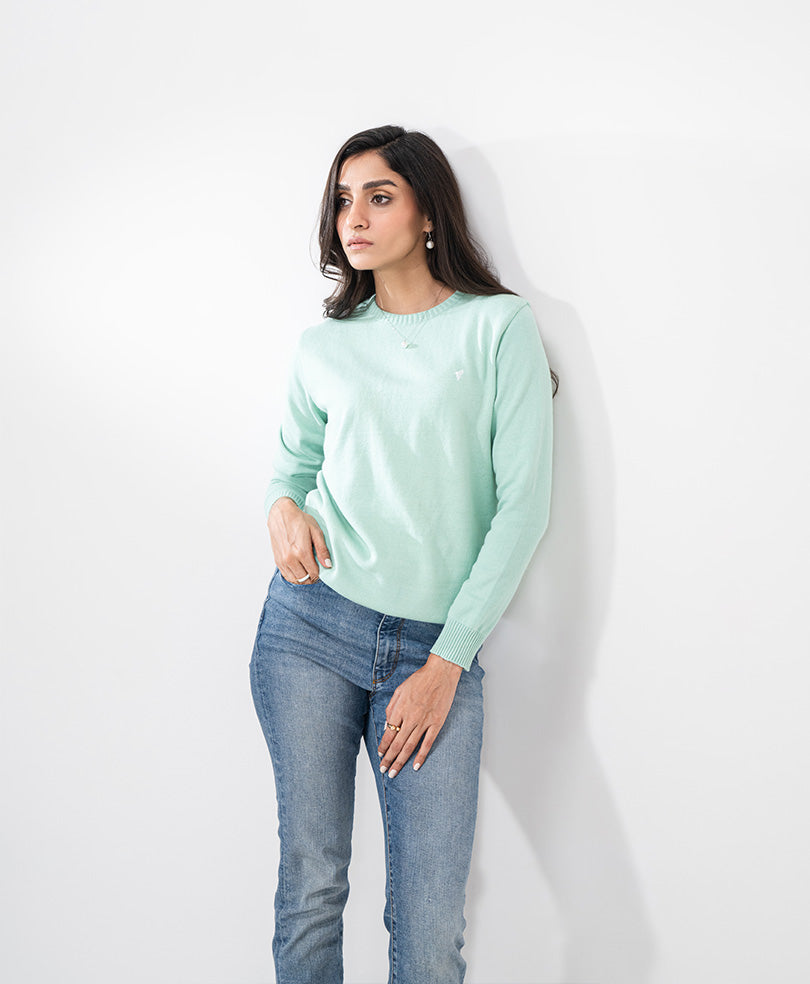 Mint Crew Neck Jumper Sweater (Women)