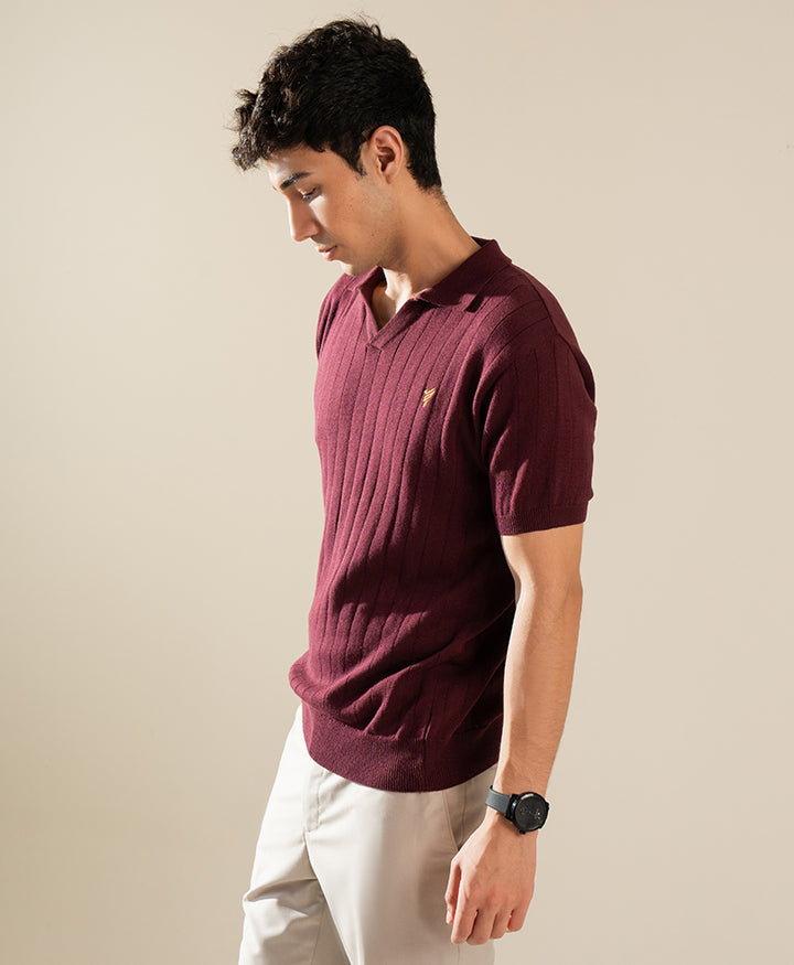 Maroon Knitted POLO