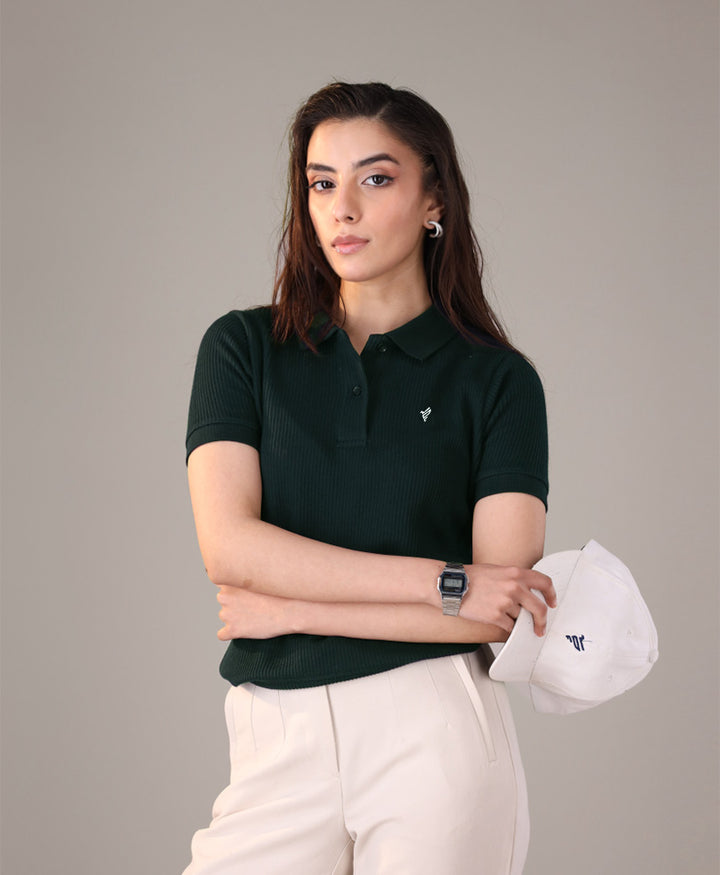 Green Waffle POLO (Women)