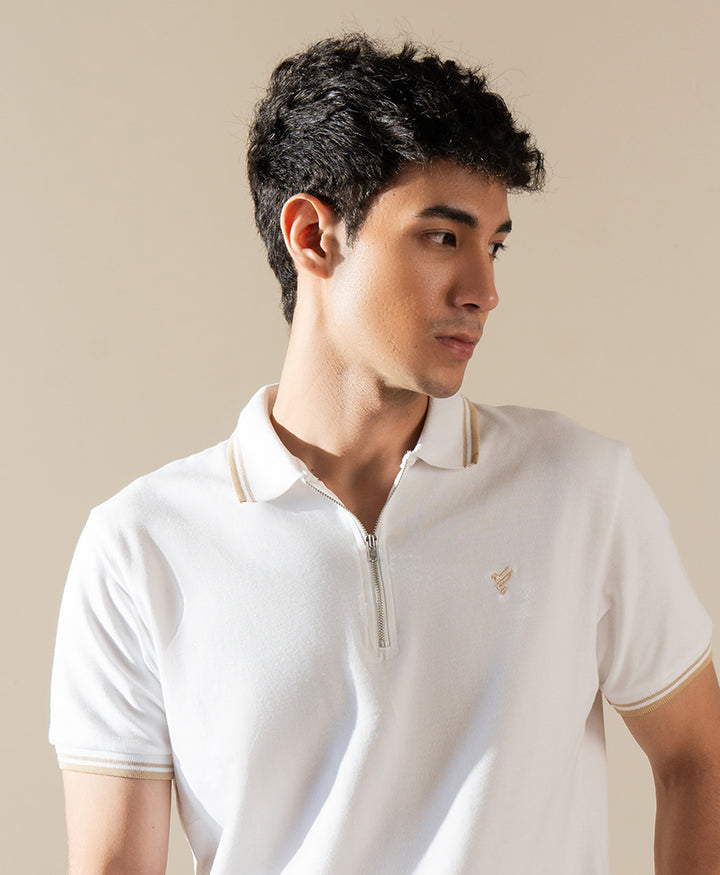 White Classic Zip POLO