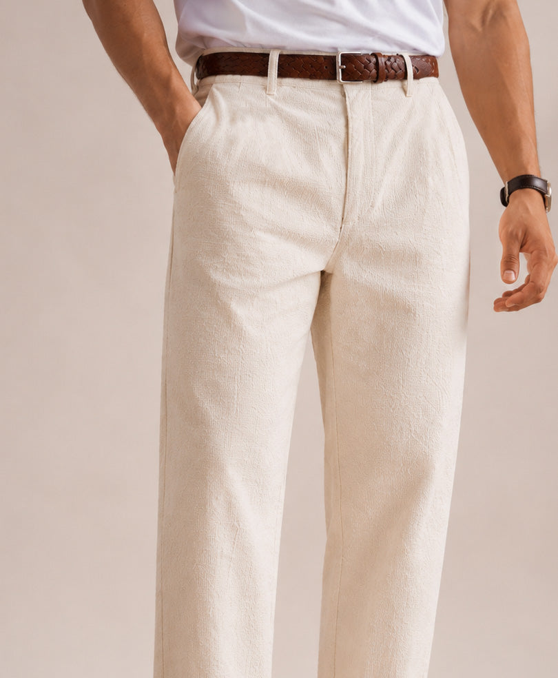 Ice Grey Waffle Comfort Trouser