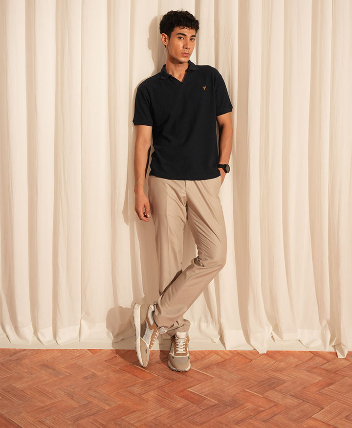 Beige Pleated Dress Pants