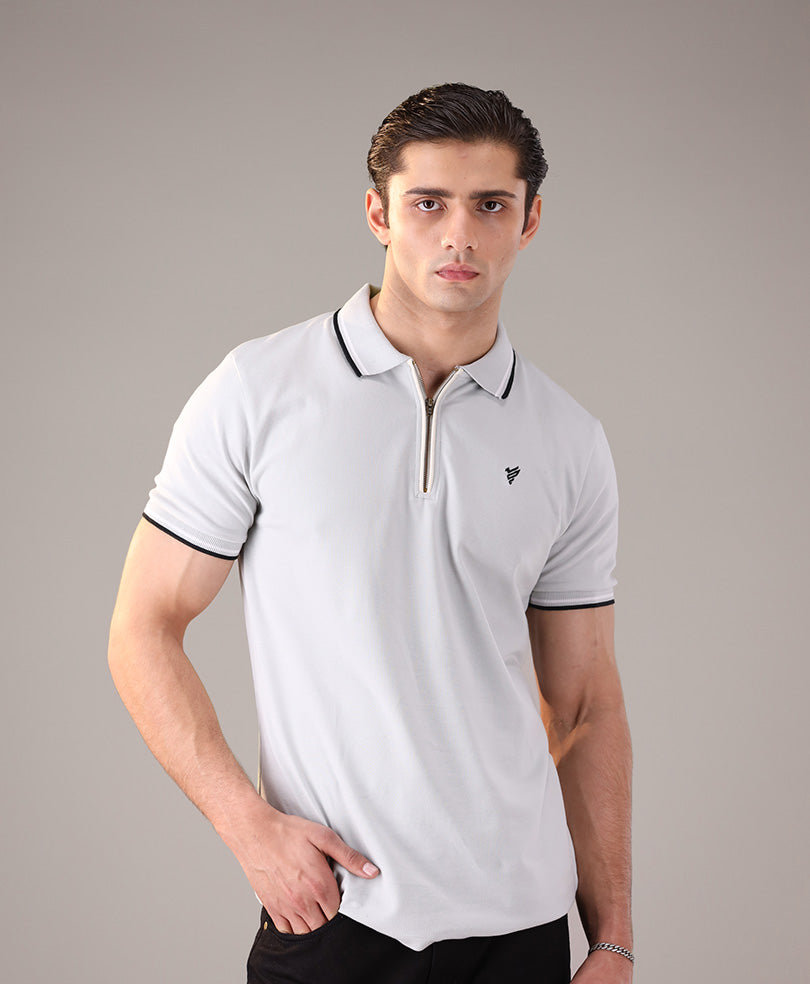 Dawn Blue Zip POLO