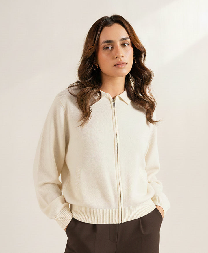 OFF White Zipper Cardigan (Women)