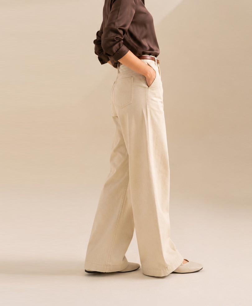 Stone Wide Leg Twill Pant (Women)