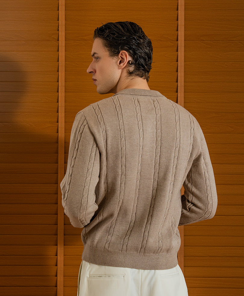 Goat Full Sleeve Cable Knit POLO