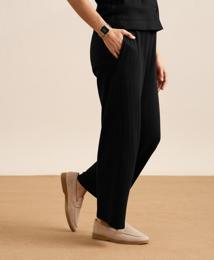 Black Drop Needle Trouser (Women)