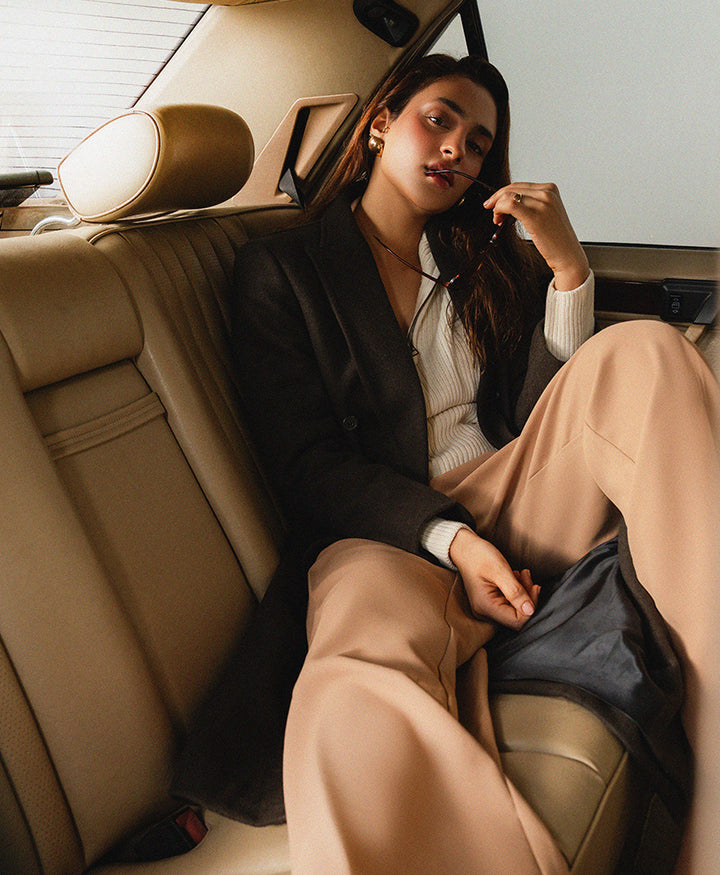 Dark Olive Double Breasted Long Coat (Women)