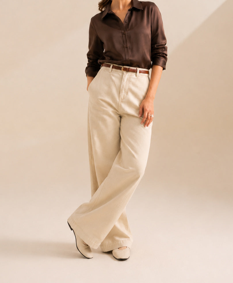 Stone Wide Leg Twill Pant (Women)