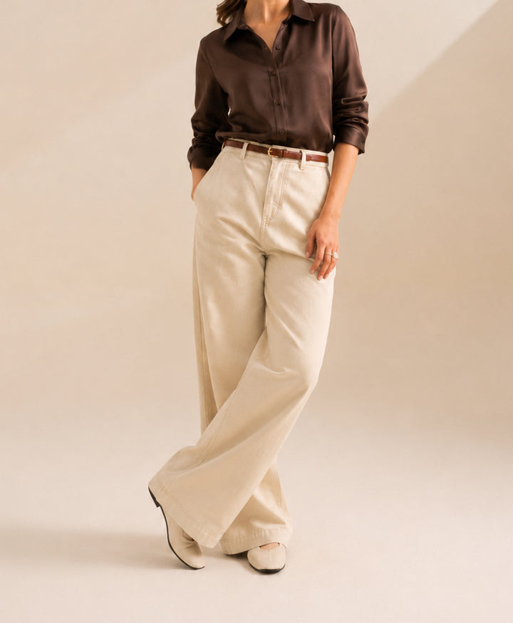 Stone Wide Leg Twill Pant (Women)