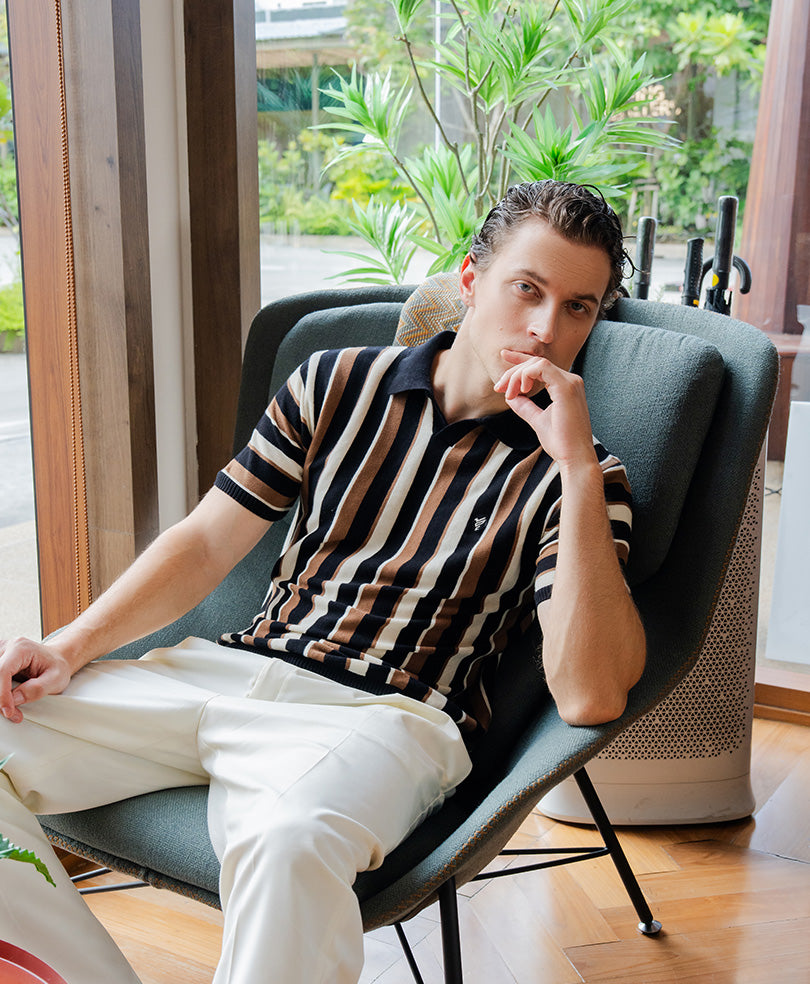 Camel Montclair Knitted POLO