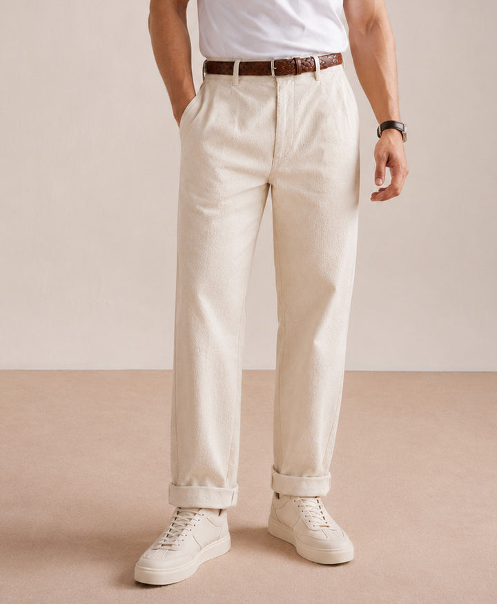 Ice Grey Waffle Comfort Trouser