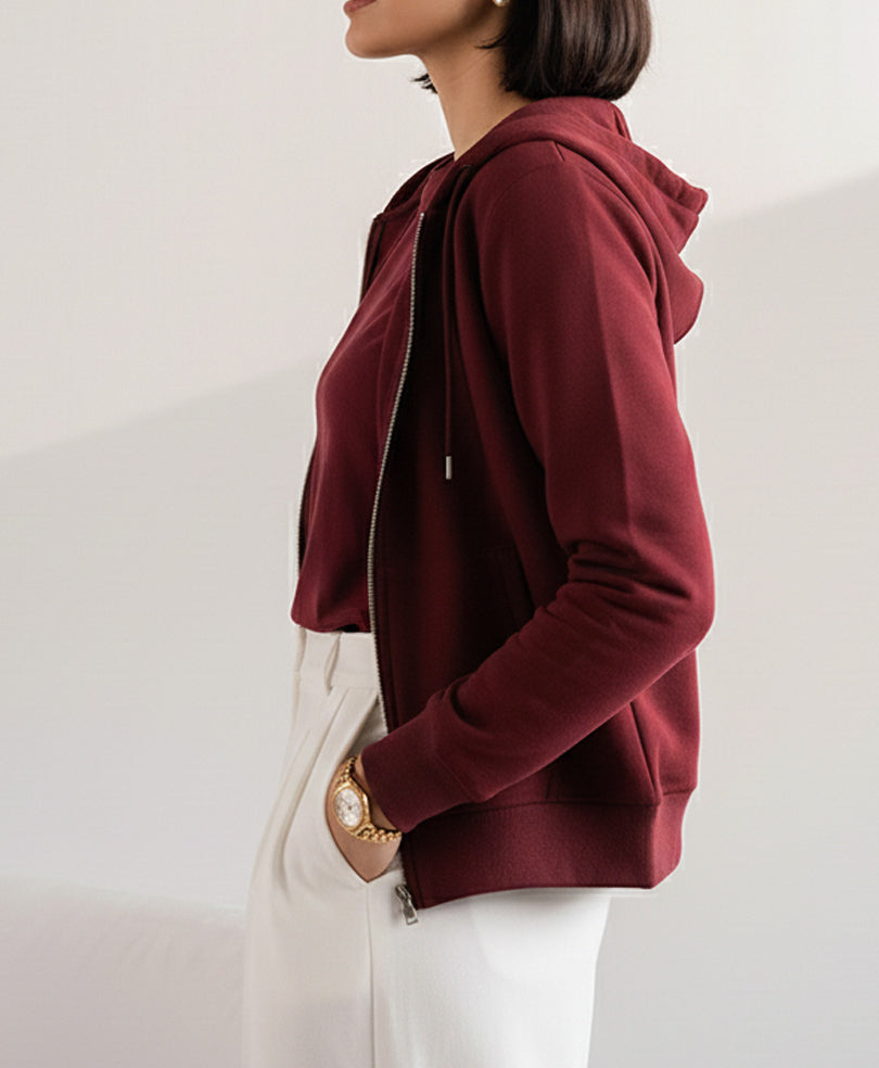 Maroon Full Zip Hoodie (Women)