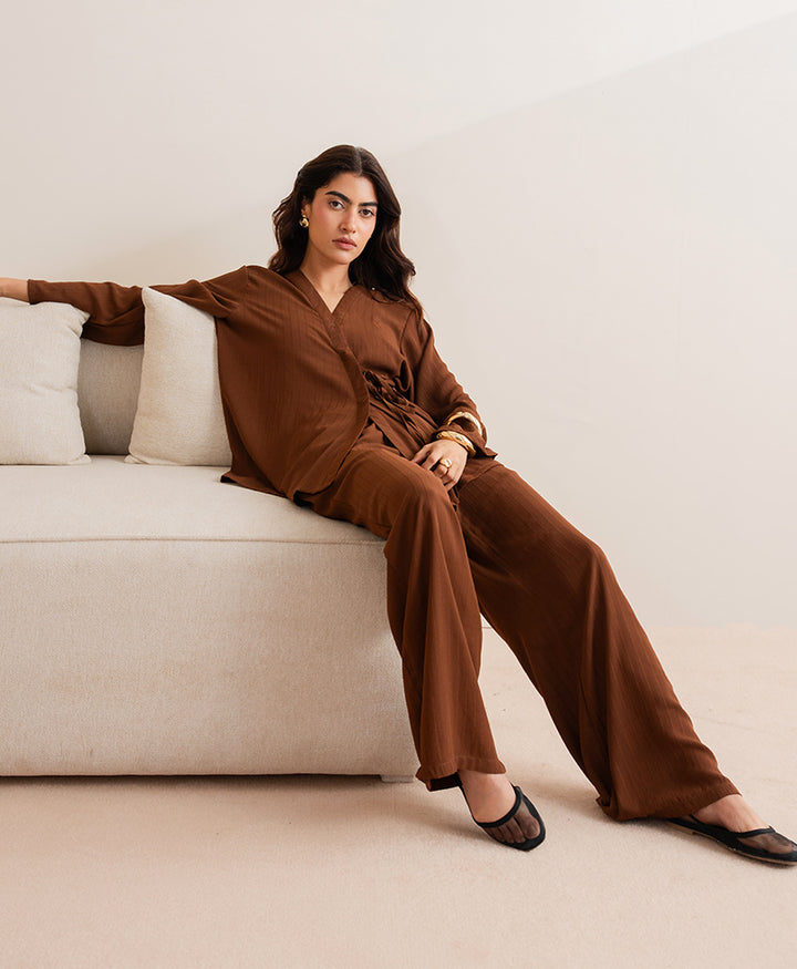 Mocha Line Wrap Shirt (Women)