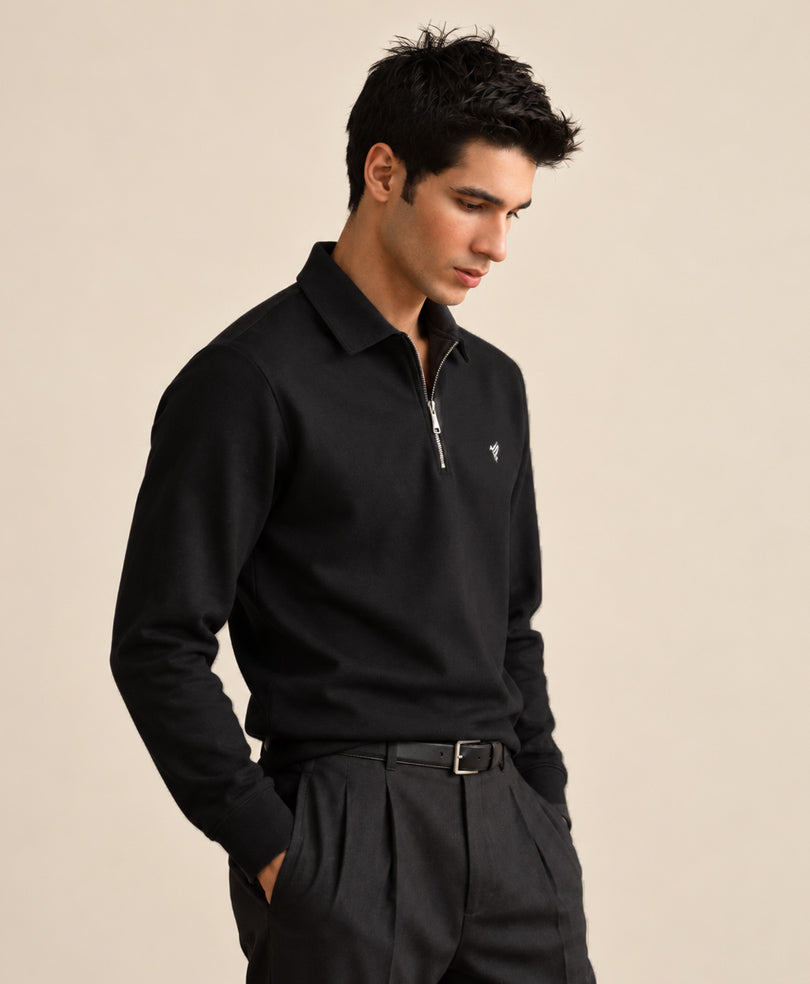 Black Luxe Zip POLO