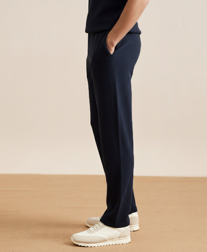 Navy Waffle Trouser