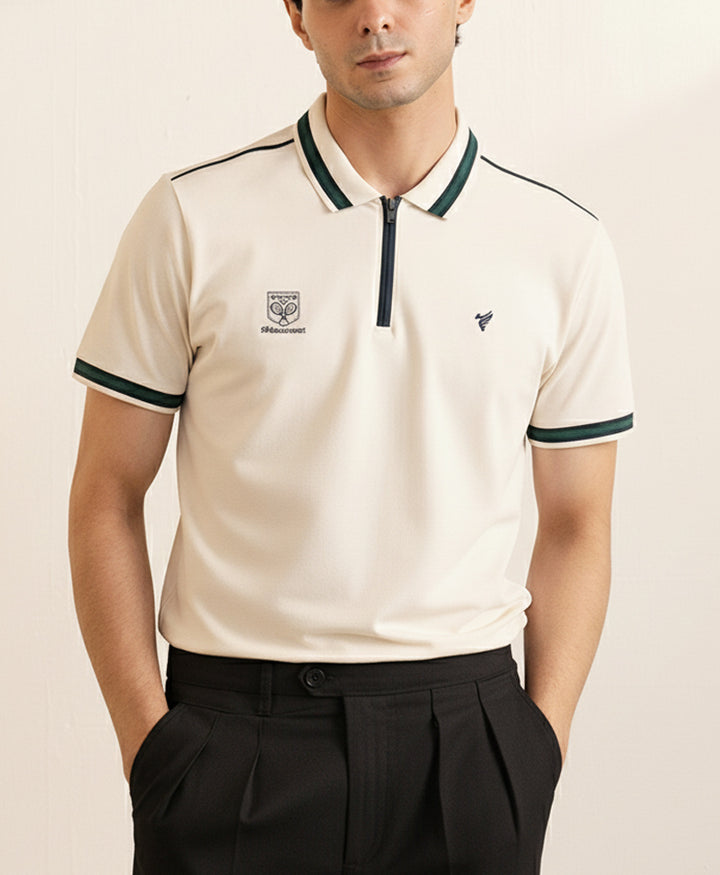 OFF White Tennis Zip POLO