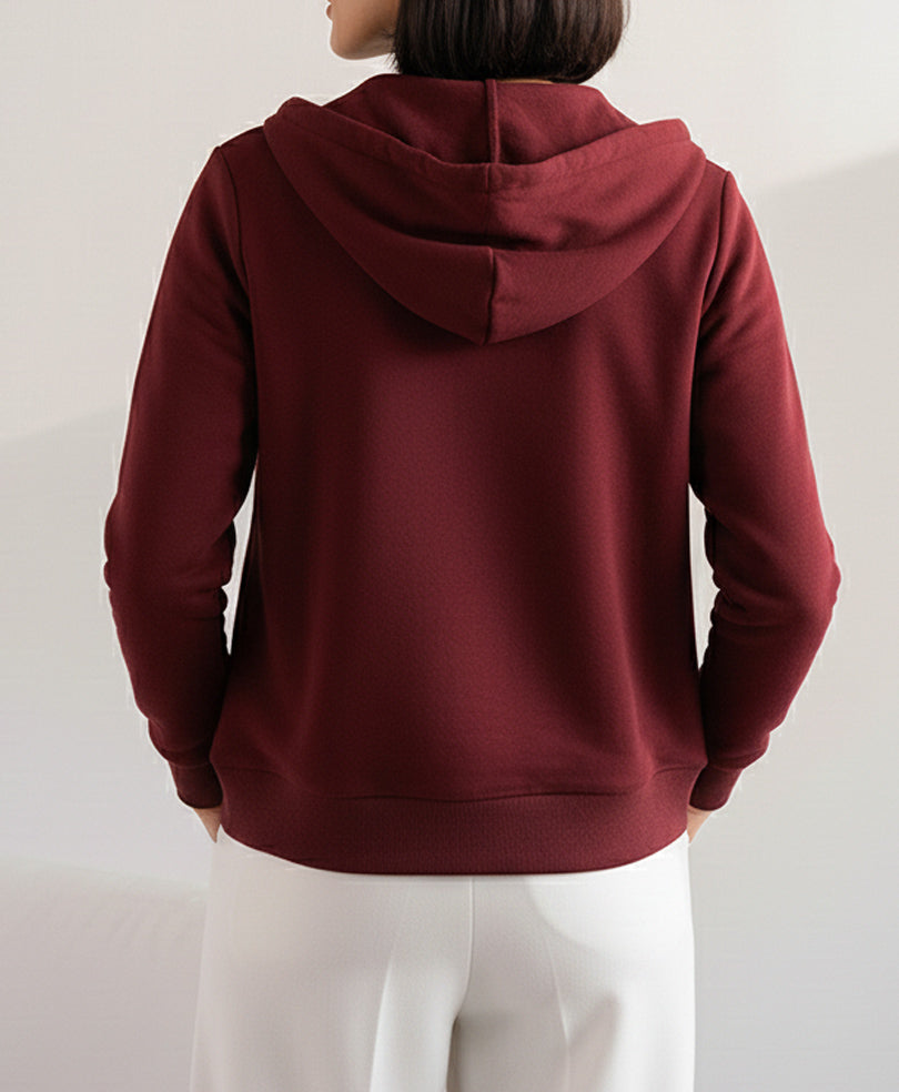 Maroon Full Zip Hoodie (Women)
