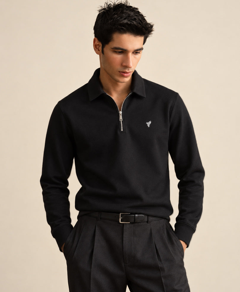 Black Luxe Zip POLO