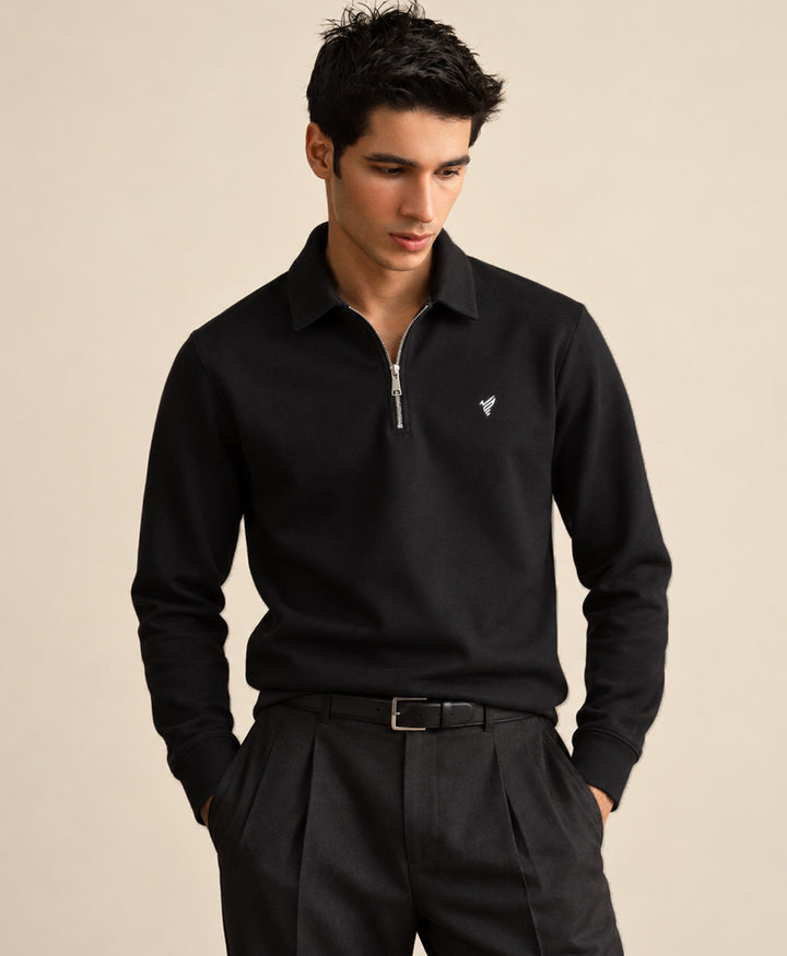 Black Luxe Zip POLO